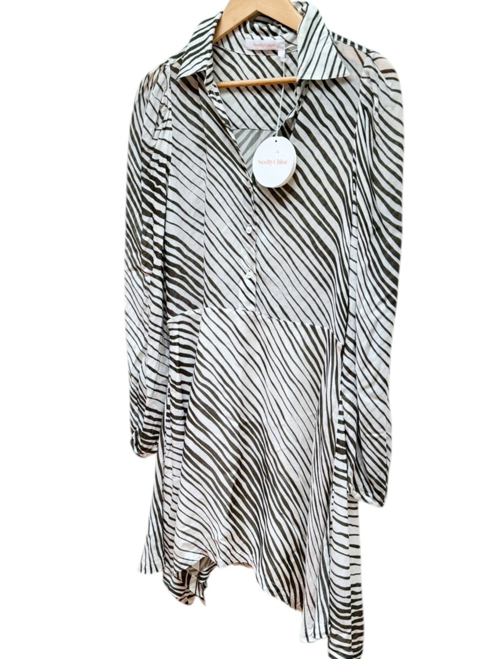 See by Chloe *NEW* Zebra Print Button-Down Shirt Dress - Picture 5 of 15